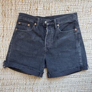 Levi's 501 Original Washed Black Denim Shorts